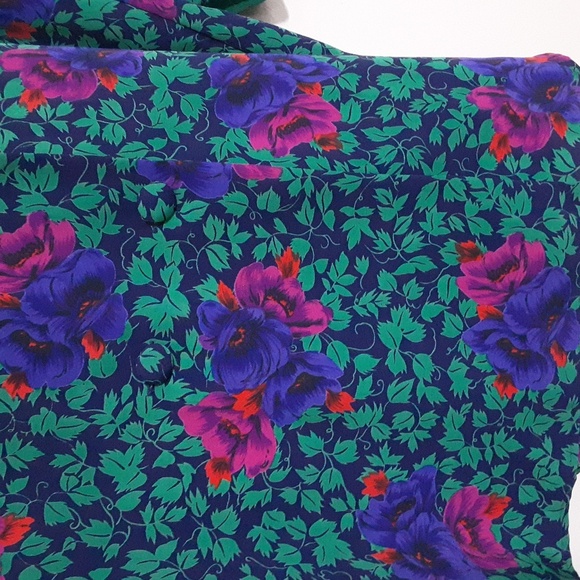 Victoria Secrets Floral Green Satin Women's Jacket Blazer M Y2k Fairy Retro Boho - Picture 3 of 7